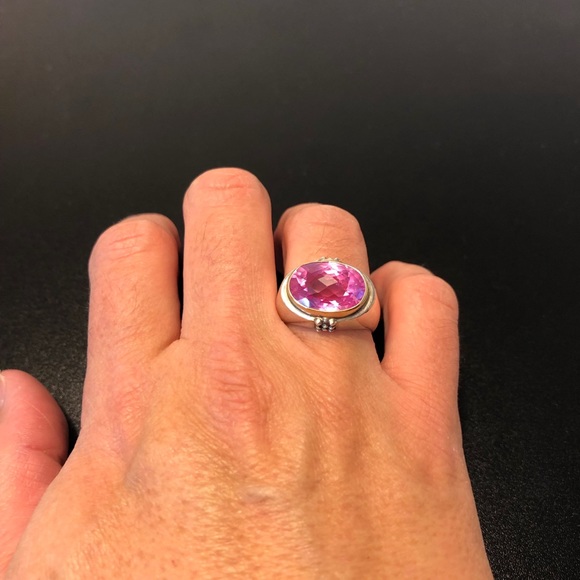 Michael Dawkins Pink Topaz Ring Size 7 - Picture 4 of 6